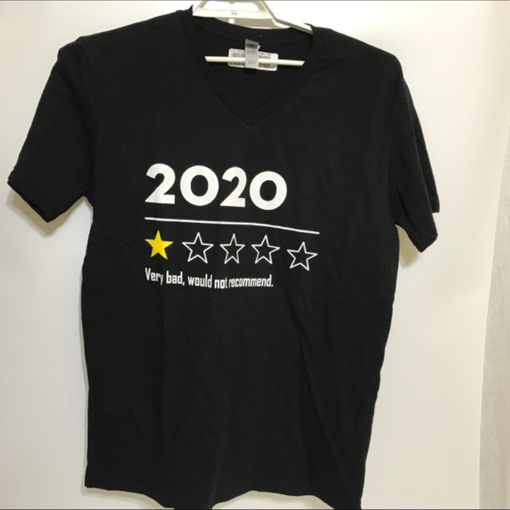 GILDAN BLACK V- Neck Tee Shirt Large 2020